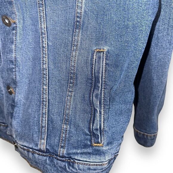 Levi’s Gold Mid Wash Denim Jean Jacket Size M - Picture 7 of 13